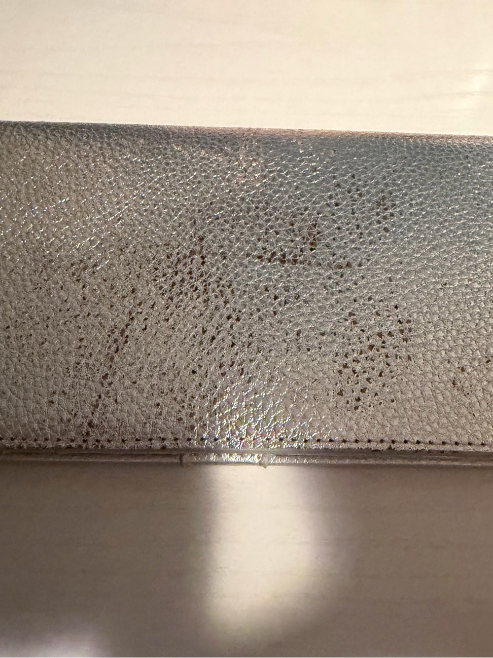 Metallic Silver Faux Leather Wallet